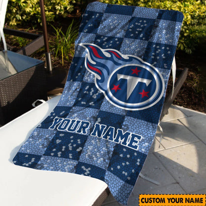 LIMITED EDITION - NEW CUSTOMIZED NFL31 TST TENNESSEE TITANS BEACH TOWEL