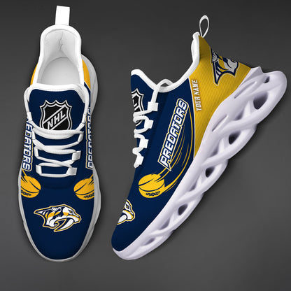 LIMITED EDITION - NEW CUSTOMIZED NHL31 NVP NASHVILLE PREDATORS CLUNKY SNEAKERS