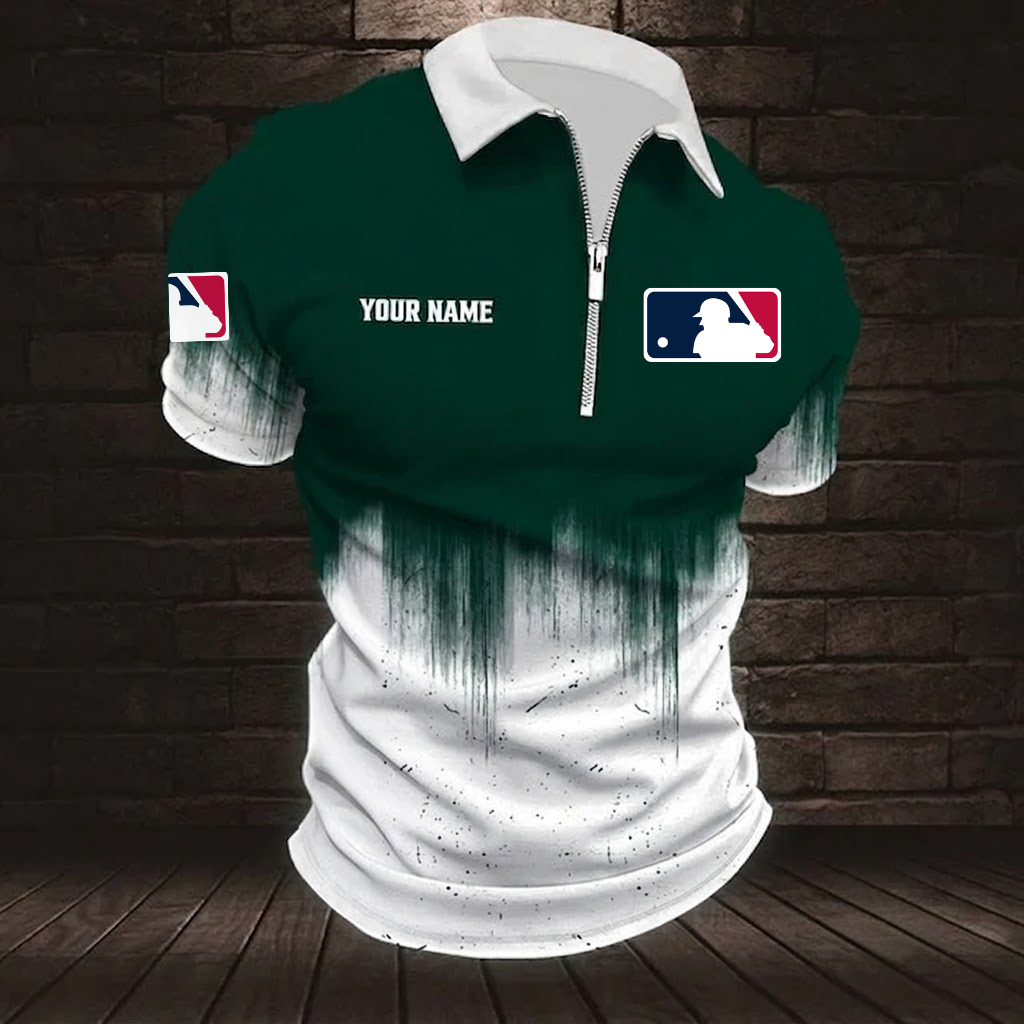[FLASH SALE] NEW CUSTOMIZED MLB31 MAJOR LEAGUE BASEBALL ZIP POLO SHIRT