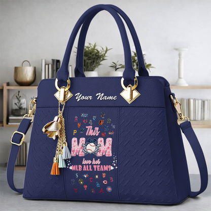 LIMITED EDITION - NEW CUSTOMIZED MLB32 MLB ALL TEAMS ZIP HANDBAG MULTICOLOR