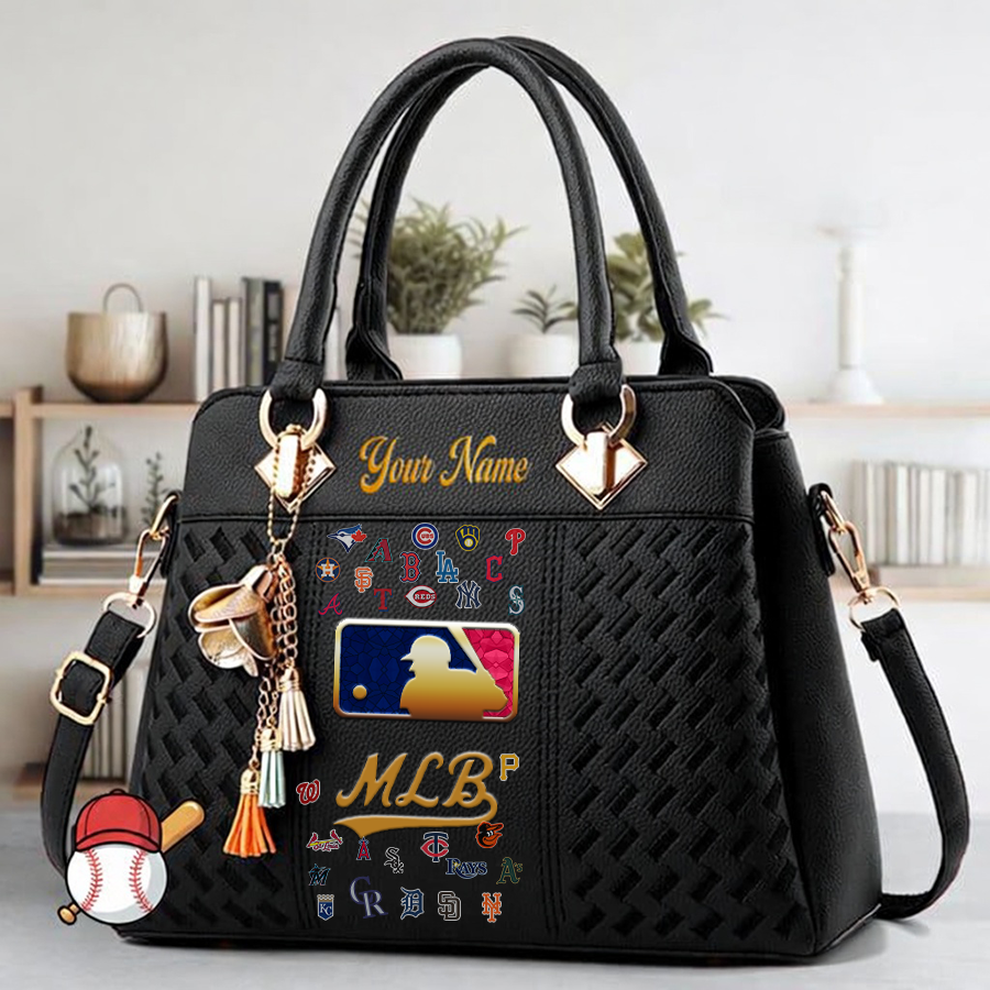 LIMITED EDITION - NEW CUSTOMIZED MLB32 MLB ALL TEAMS ZIP HANDBAG MULTICOLOR