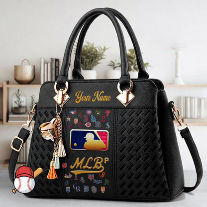 LIMITED EDITION - NEW CUSTOMIZED MLB32 MLB ALL TEAMS ZIP HANDBAG MULTICOLOR