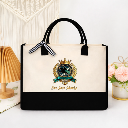 LIMITED EDITION - NEW CUSTOMIZED NHL32 SJS SAN JOSE SHARKS TOTE BAG GIFT FOR FANS