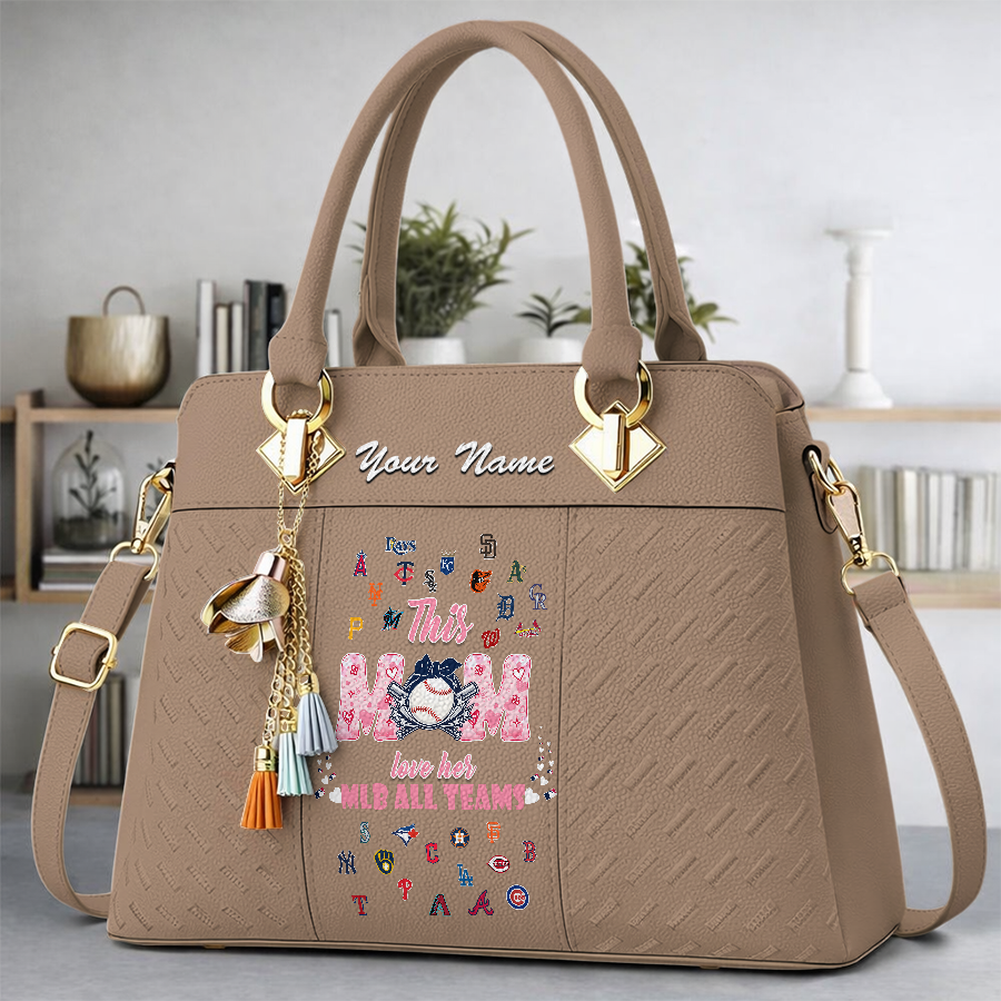 LIMITED EDITION - NEW CUSTOMIZED MLB32 MLB ALL TEAMS ZIP HANDBAG MULTICOLOR