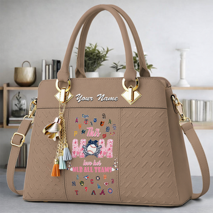 LIMITED EDITION - NEW CUSTOMIZED MLB32 MLB ALL TEAMS ZIP HANDBAG MULTICOLOR
