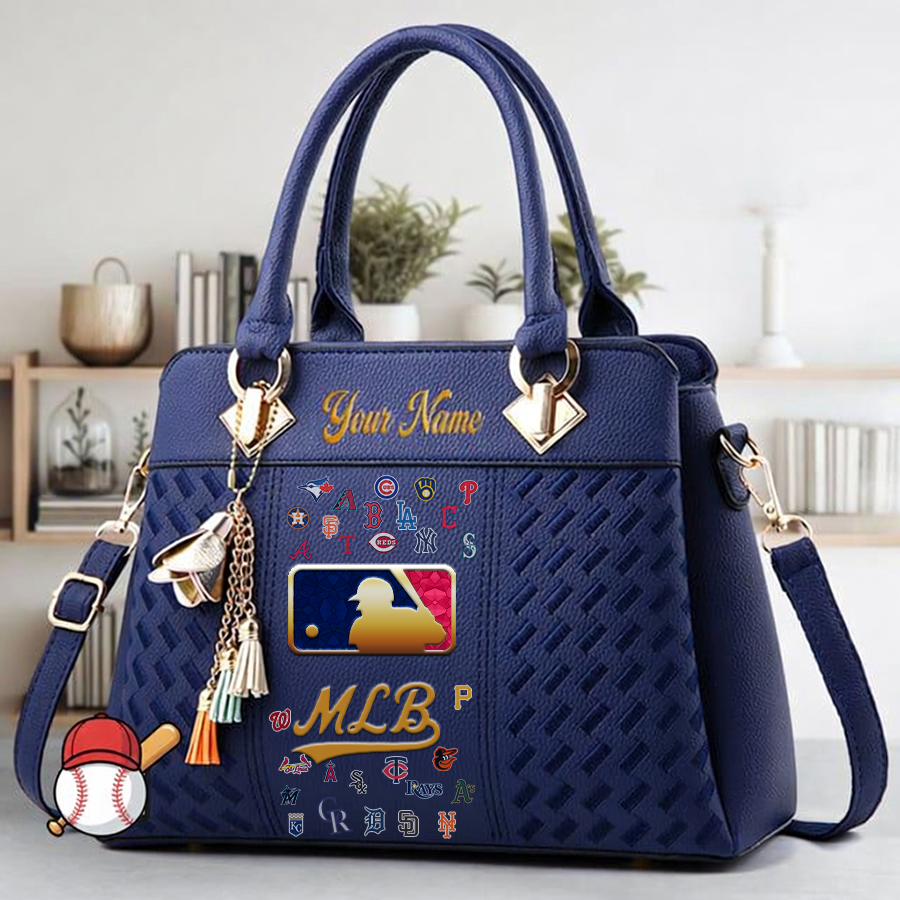 LIMITED EDITION - NEW CUSTOMIZED MLB32 MLB ALL TEAMS ZIP HANDBAG MULTICOLOR