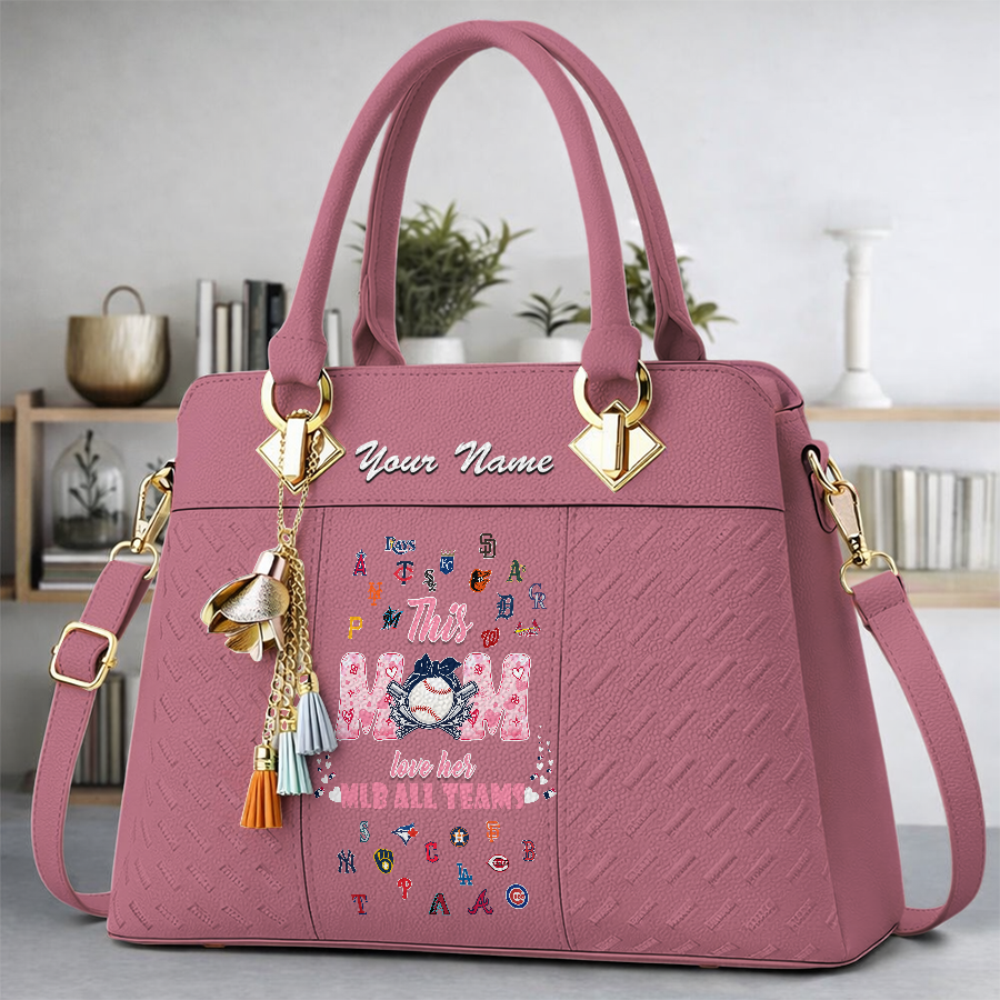 LIMITED EDITION - NEW CUSTOMIZED MLB32 MLB ALL TEAMS ZIP HANDBAG MULTICOLOR