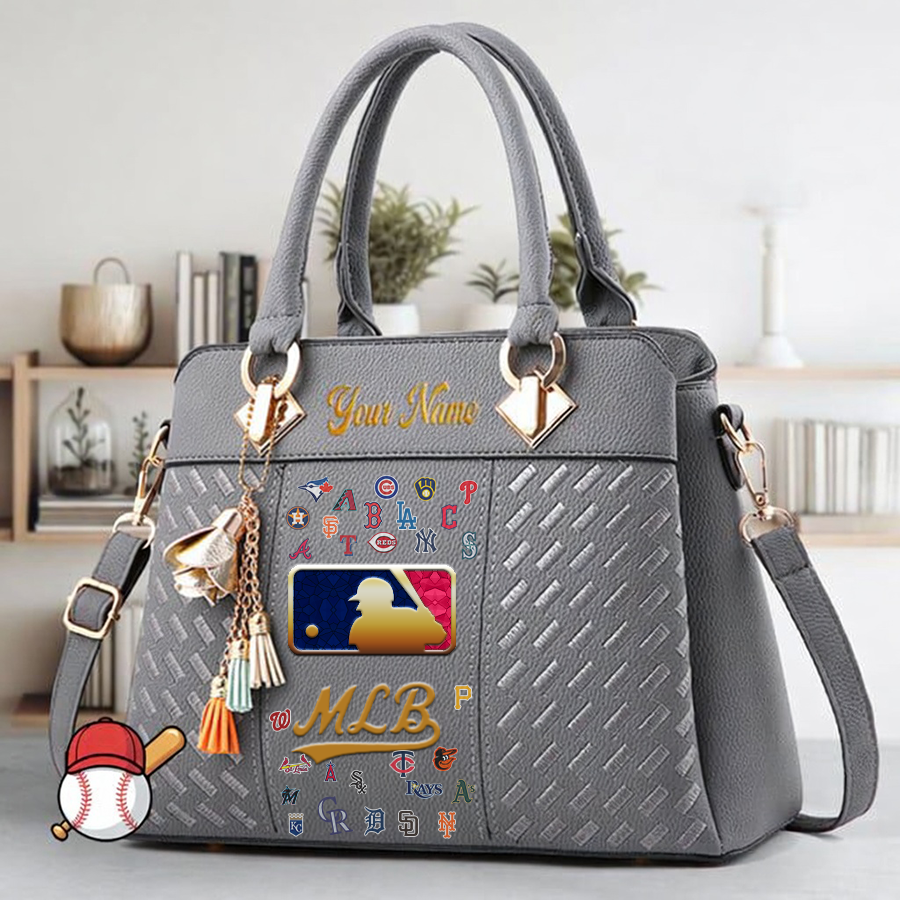 LIMITED EDITION - NEW CUSTOMIZED MLB32 MLB ALL TEAMS ZIP HANDBAG MULTICOLOR