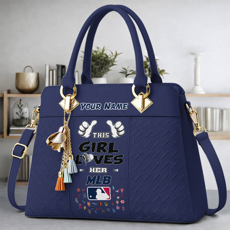 LIMITED EDITION - NEW CUSTOMIZED MLB32 MLB ALL TEAMS ZIP HANDBAG MULTICOLOR