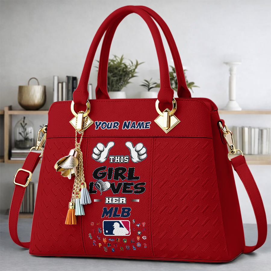 LIMITED EDITION - NEW CUSTOMIZED MLB32 MLB ALL TEAMS ZIP HANDBAG MULTICOLOR