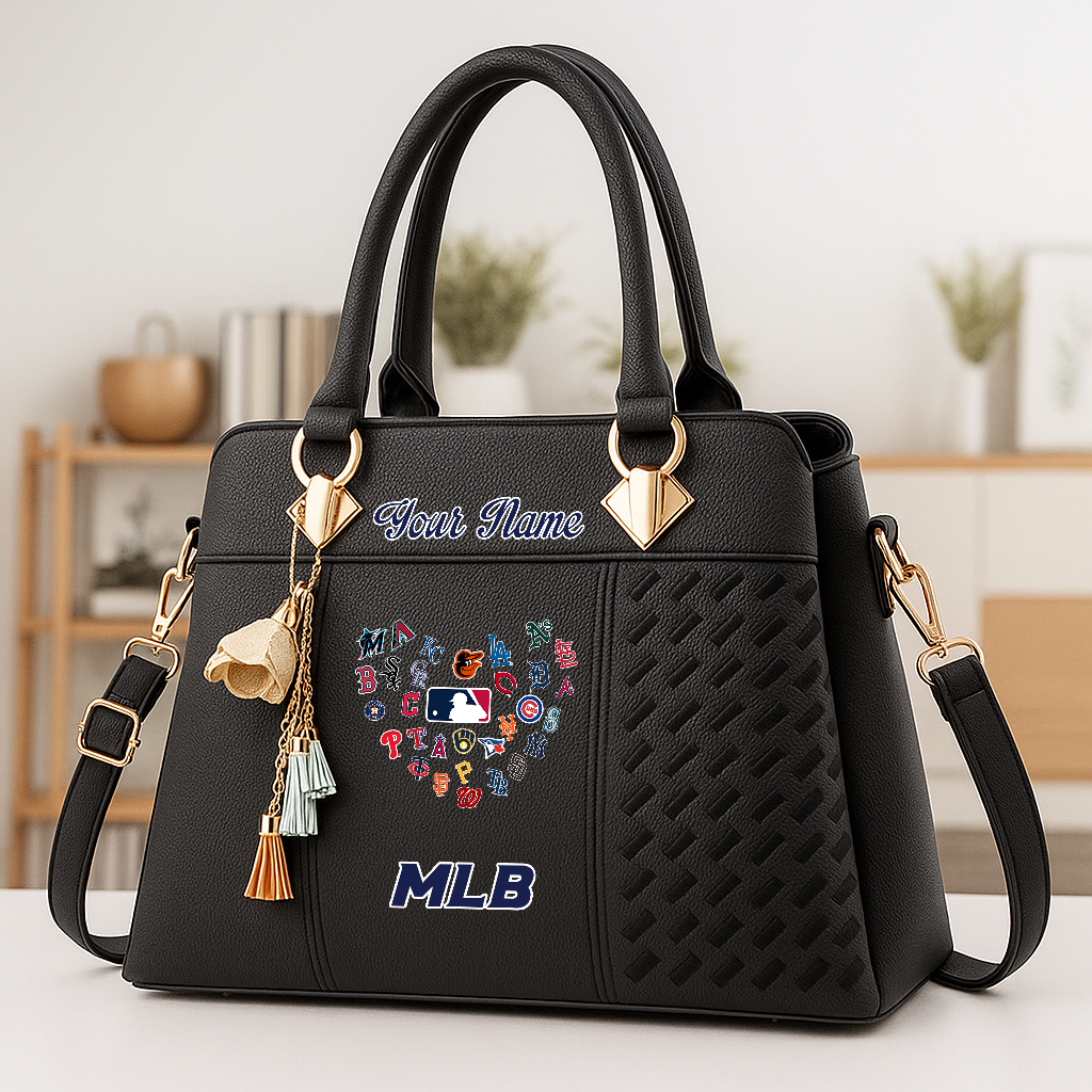 LIMITED EDITION - NEW CUSTOMIZED MLB32 MLB ALL TEAMS ZIP HANDBAG MULTICOLOR