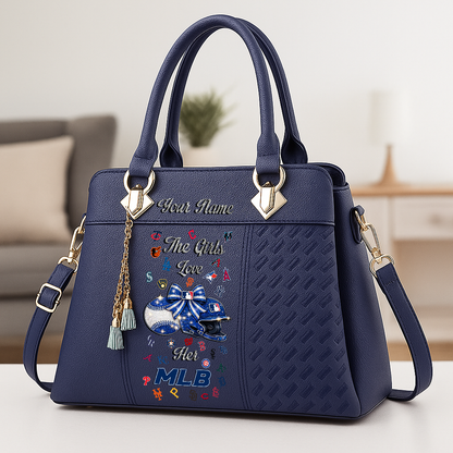 LIMITED EDITION - NEW CUSTOMIZED MLB32 MLB ALL TEAMS ZIP HANDBAG MULTICOLOR