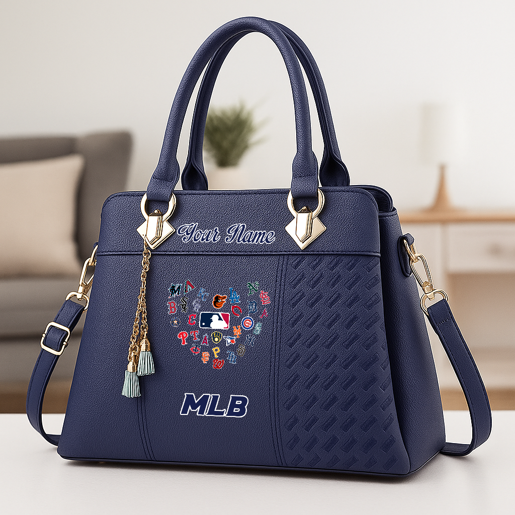 LIMITED EDITION - NEW CUSTOMIZED MLB32 MLB ALL TEAMS ZIP HANDBAG MULTICOLOR