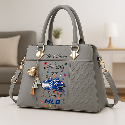 LIMITED EDITION - NEW CUSTOMIZED MLB32 MLB ALL TEAMS ZIP HANDBAG MULTICOLOR