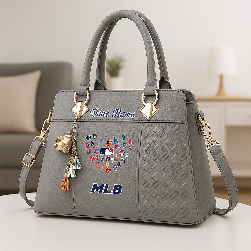 LIMITED EDITION - NEW CUSTOMIZED MLB32 MLB ALL TEAMS ZIP HANDBAG MULTICOLOR