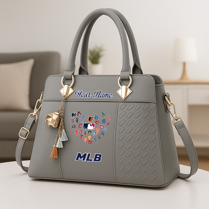 LIMITED EDITION - NEW CUSTOMIZED MLB32 MLB ALL TEAMS ZIP HANDBAG MULTICOLOR