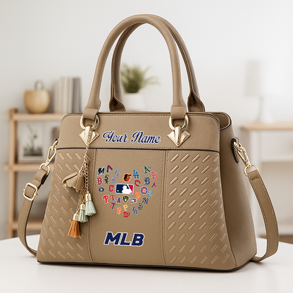 LIMITED EDITION - NEW CUSTOMIZED MLB32 MLB ALL TEAMS ZIP HANDBAG MULTICOLOR