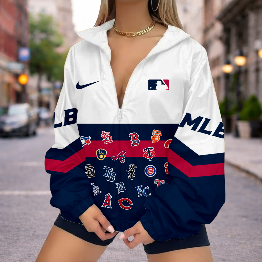 LIMITED EDITION - NEW CUSTOMIZED MLB32 MLB ALL TEAMS V-NECK ZIPPER SWEATSHIRT JACKET
