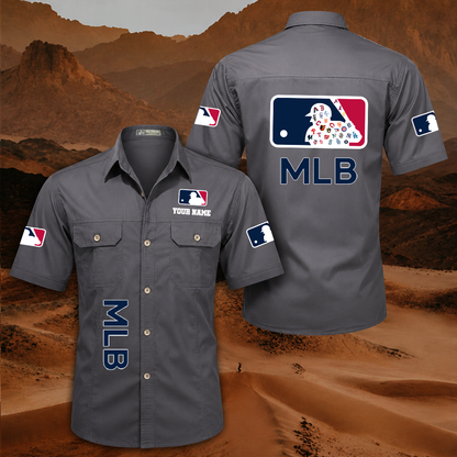 LIMITED EDITION - NEW CUSTOMIZED MLB32 MLB ALL TEAMS MEN'S CARGO SHIRT