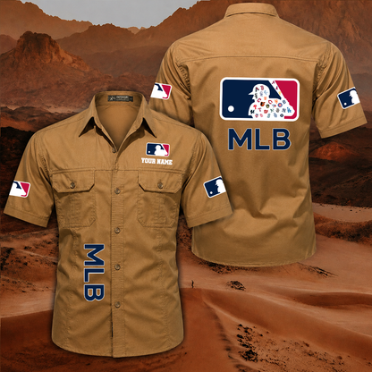 LIMITED EDITION - NEW CUSTOMIZED MLB32 MLB ALL TEAMS MEN'S CARGO SHIRT