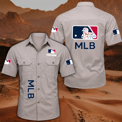 LIMITED EDITION - NEW CUSTOMIZED MLB32 MLB ALL TEAMS MEN'S CARGO SHIRT
