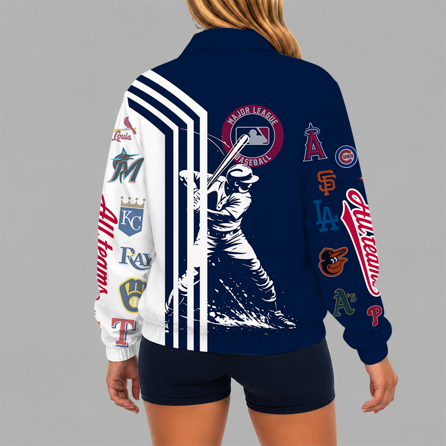 [FLASH SALE] NEW CUSTOMIZED MLB32 MLB ALL TEAMS V-NECK ZIPPER SWEATSHIRT JACKET