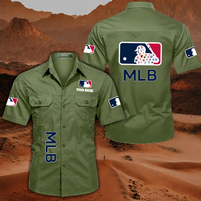 LIMITED EDITION - NEW CUSTOMIZED MLB32 MLB ALL TEAMS MEN'S CARGO SHIRT