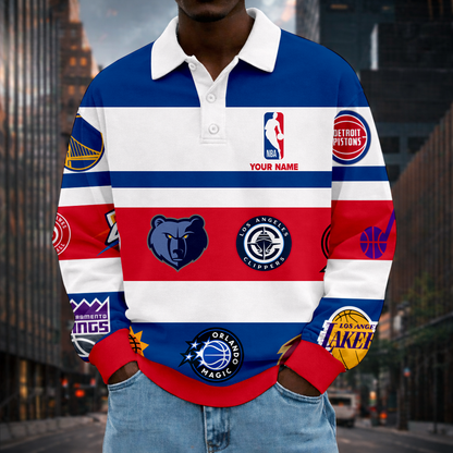 LIMITED EDITION - NEW CUSTOMIZED NBA32 NBA ALL TEAMS MEN LONG SLEEVE POLO
