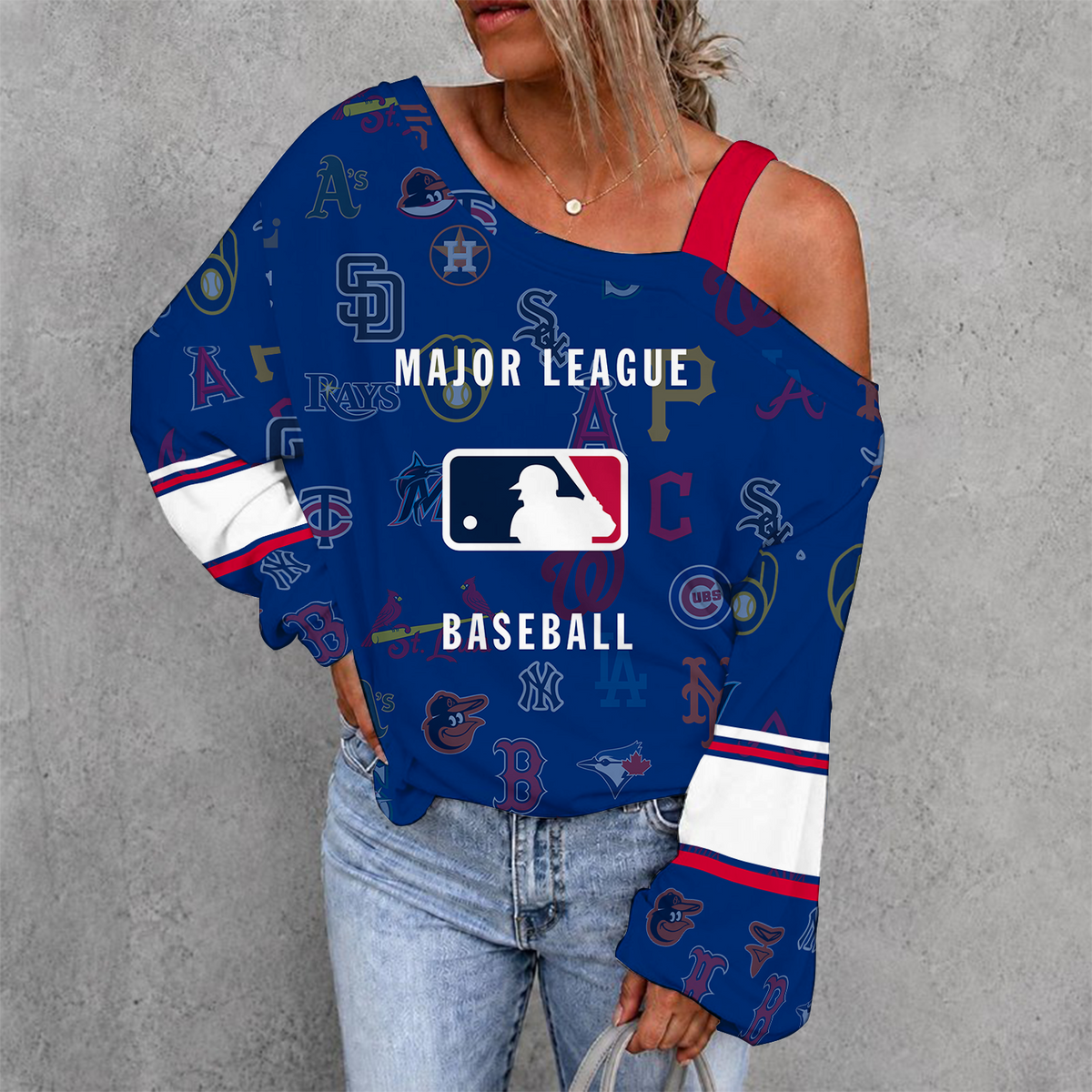 [FLASH SALE] NEW CUSTOMIZED MLB32 ALL TEAMS DROP SHOULDER SWEATSHIRT