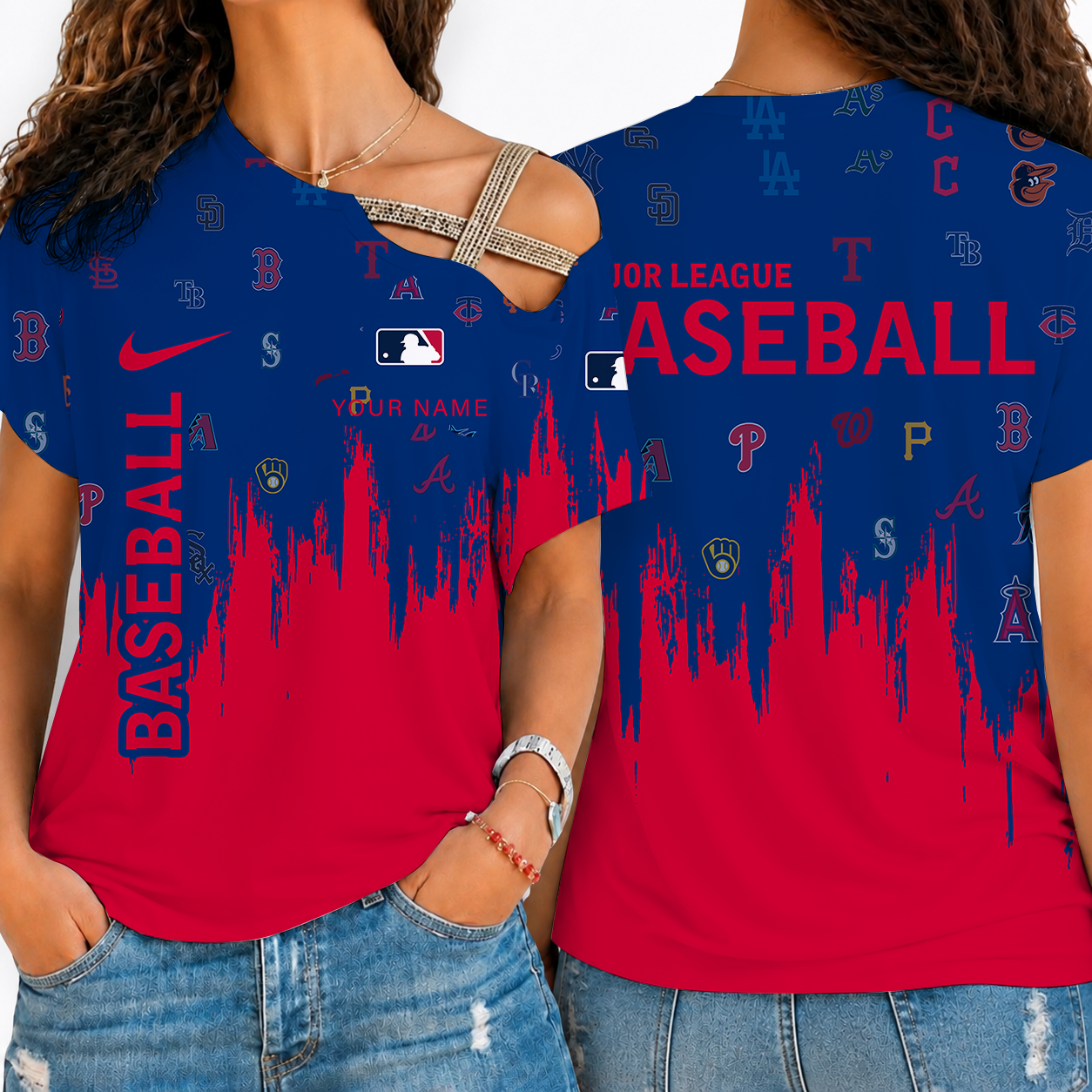 [FLASH SALE] NEW CUSTOMIZED MLB32 MLB ALL TEAMS SHOULDER SHIRT
