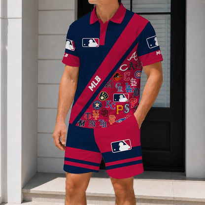 LIMITED EDITION - NEW CUSTOMIZED MLB32 MLB ALL TEAMS POLO & SHORT PANTS SET