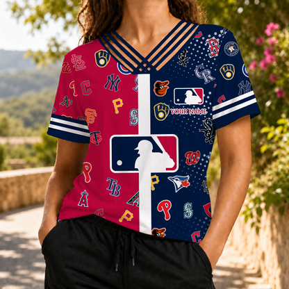LIMITED EDITION - NEW CUSTOMIZED MLB32 ALL TEAMS V-NECK SHIRT