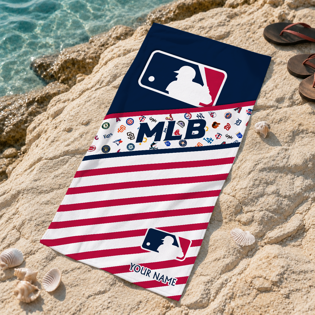 HOT DEAL - NEW CUSTOMIZED MLB32 BBA MLB ALL TEAMS BEACH TOWEL FOR FAN
