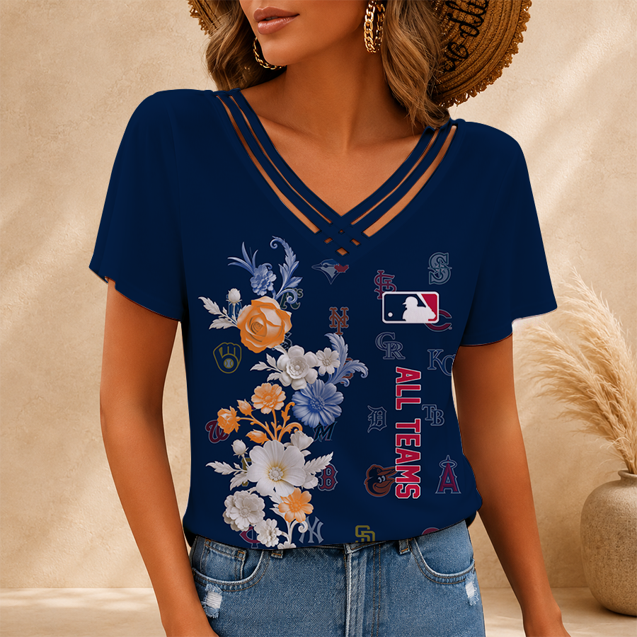 [FLASH SALE] NEW CUSTOMIZED MLB32 ALL TEAMS V-NECK SHIRT