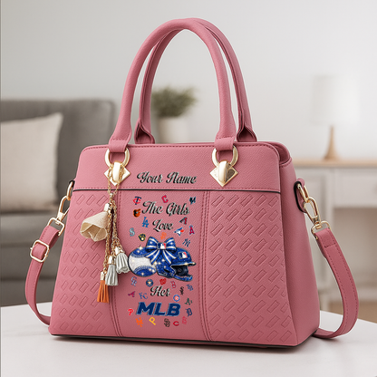 LIMITED EDITION - NEW CUSTOMIZED MLB32 MLB ALL TEAMS ZIP HANDBAG MULTICOLOR