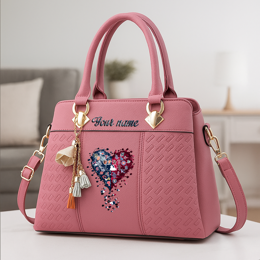 LIMITED EDITION - NEW CUSTOMIZED MLB32 MLB ALL TEAMS ZIP HANDBAG MULTICOLOR