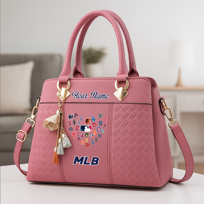 LIMITED EDITION - NEW CUSTOMIZED MLB32 MLB ALL TEAMS ZIP HANDBAG MULTICOLOR