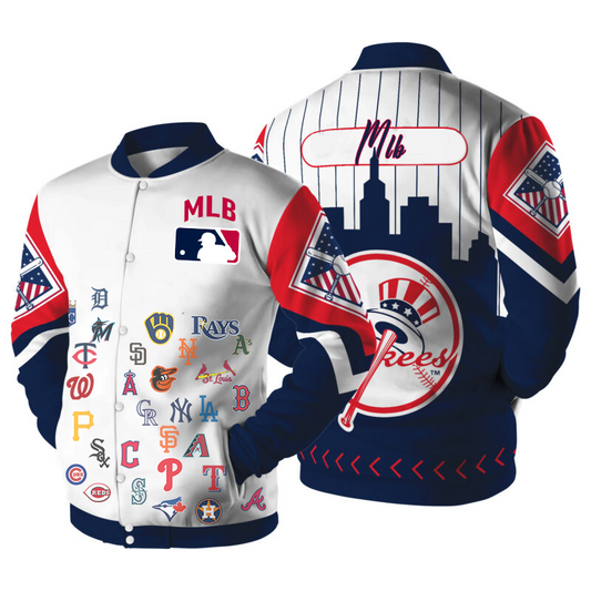 LIMITED EDITION - NEW CUSTOMIZED MLB32 ALL TEAMS SATIN VARSITY & BASEBALL JACKET