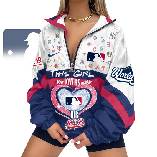 LIMITED EDITION - NEW CUSTOMIZED MLB32 MLB ALL TEAMS V-NECK ZIPPER SWEATSHIRT JACKET