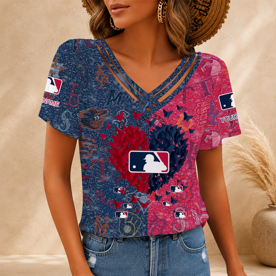 LIMITED EDITION - NEW CUSTOMIZED MLB32 ALL TEAMS V-NECK SHIRT