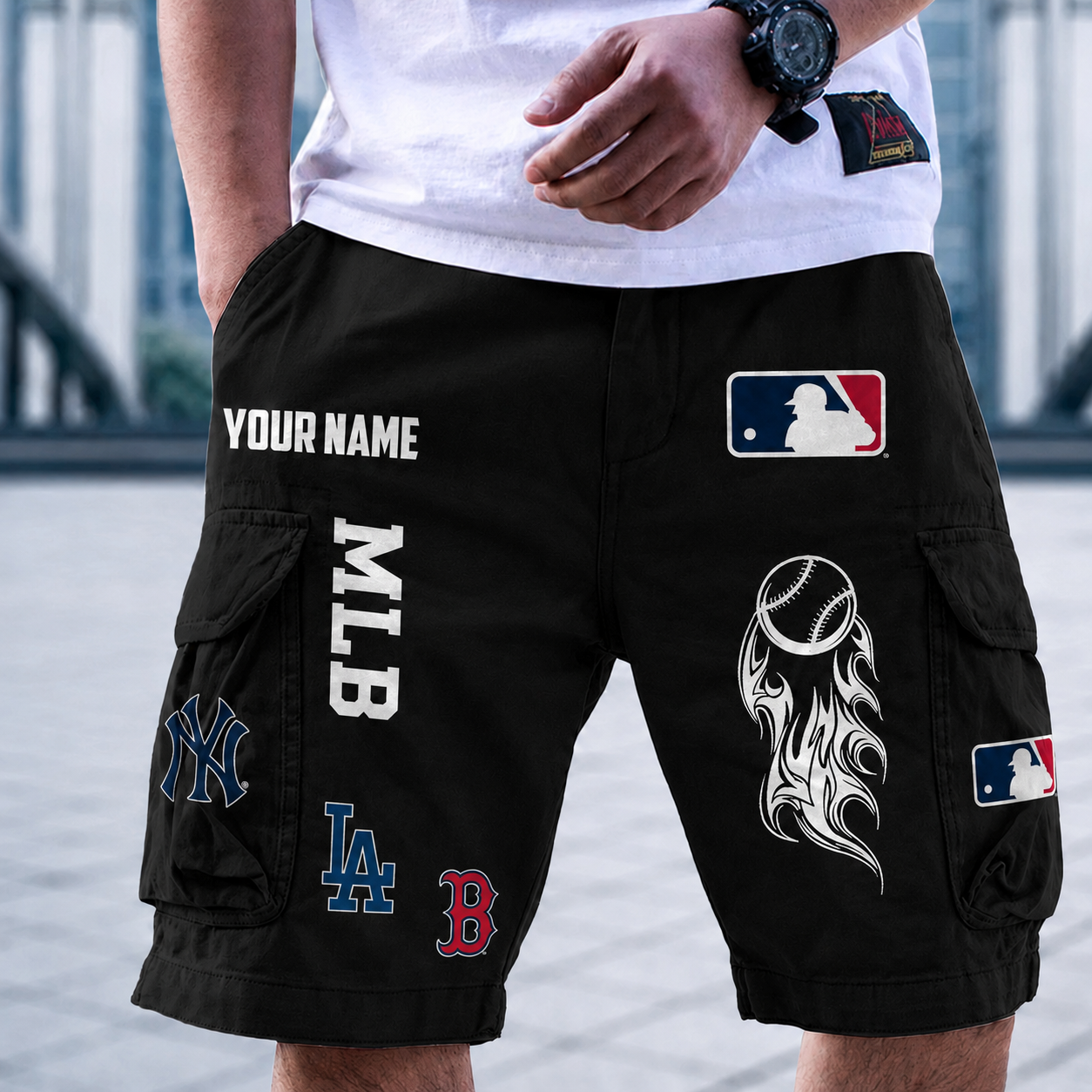 [FLASH SALE] NEW CUSTOMIZED MLB32 ALL TEAMS MEN'S CARGO SHORTS