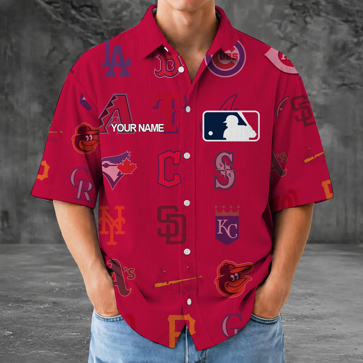 [FLASH SALE] NEW CUSTOMIZED MLB32 MLB ALL TEAMS SEERSUCKER BUTTON SHIRT