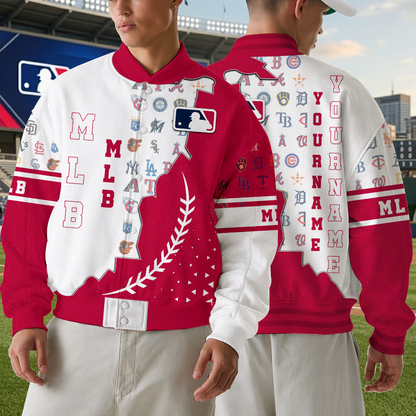 LIMITED EDITION - NEW CUSTOMIZED MLB32 ALL TEAMS SATIN VARSITY & BASEBALL JACKET