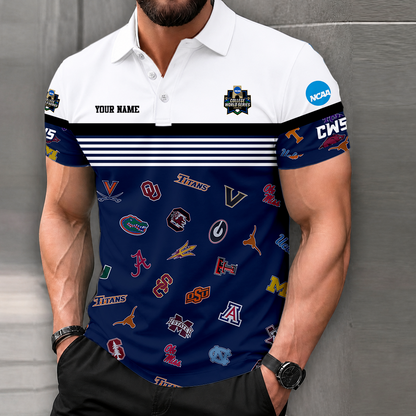 LIMITED EDITION - NEW CUSTOMIZED NCAA CWS32 BBC CWS ALL TEAMS POLO SHIRT