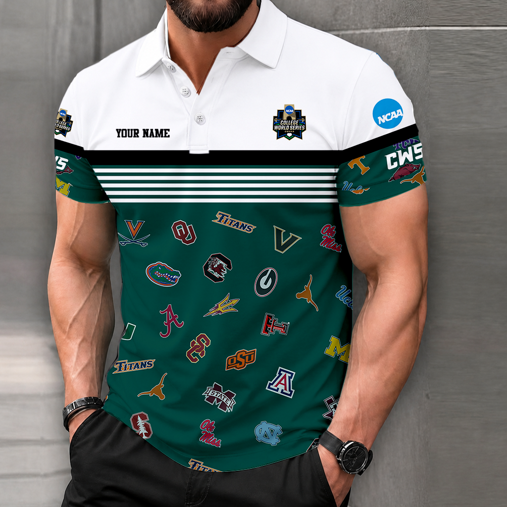 LIMITED EDITION - NEW CUSTOMIZED NCAA CWS32 BBC CWS ALL TEAMS POLO SHIRT