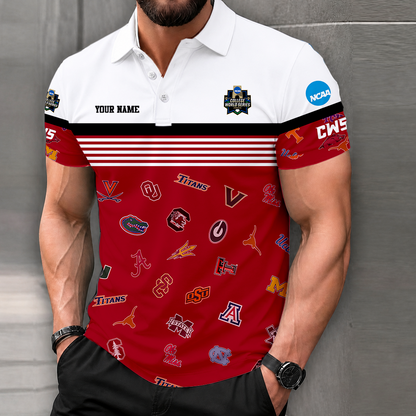 LIMITED EDITION - NEW CUSTOMIZED NCAA CWS32 BBC CWS ALL TEAMS POLO SHIRT