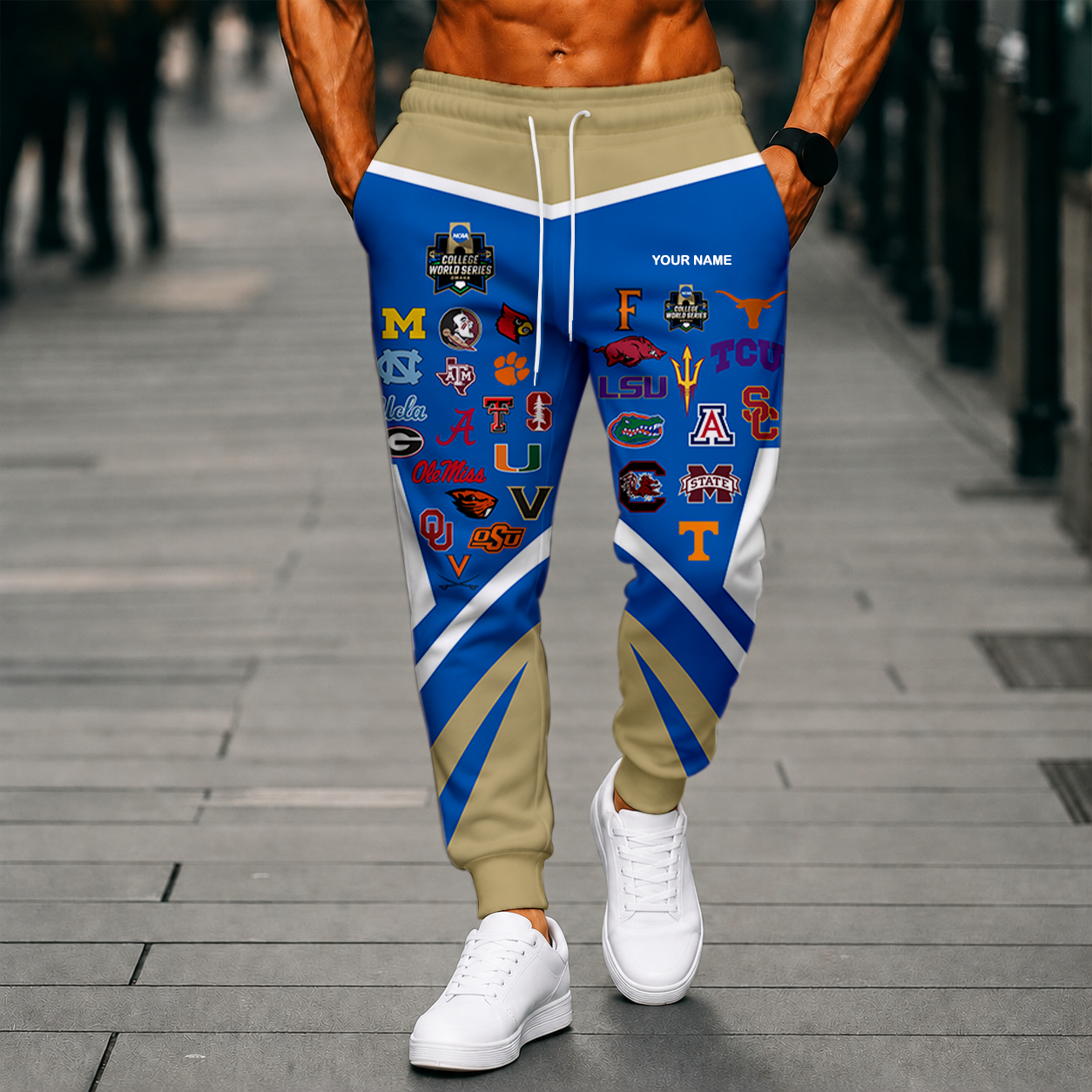 LIMITED EDITION - NEW CUSTOMIZED NCAA CWS32 BBC CWS ALL TEAMS SWEATPANTS