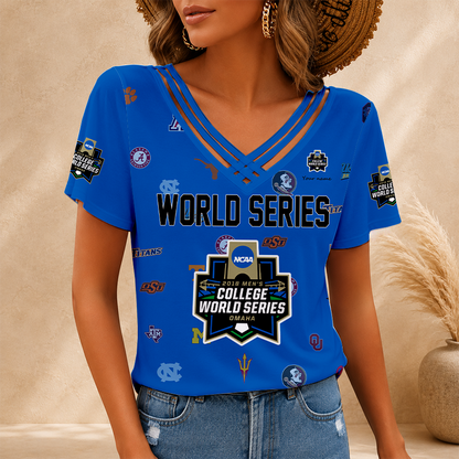 [FAN FAVORITE] NEW CUSTOMIZED NCAA CWS32 ALL TEAMS V-NECK SHIRT