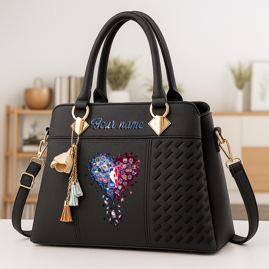 LIMITED EDITION - NEW CUSTOMIZED NBA32 NBA ALL TEAMS ZIP HANDBAG MULTICOLOR