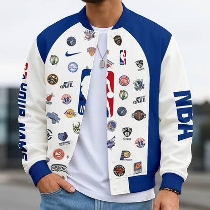 LIMITED EDITION - NEW CUSTOMIZED NBA32 NBA ALL TEAMS BASEBALL JACKET, SATIN VARSITY JACKET